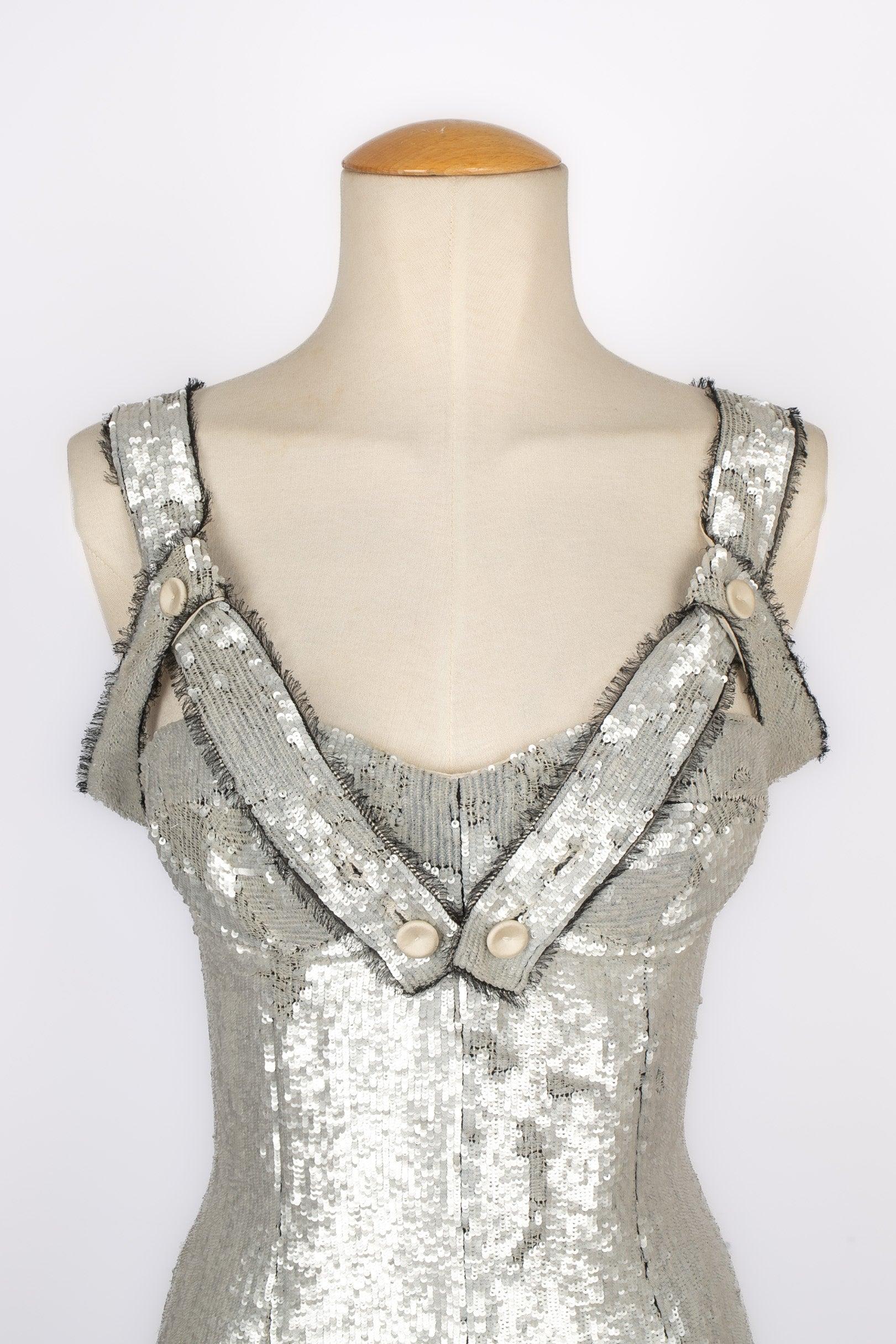 Women's Givenchy Silvery Sequined Dress with Silvery Sequins