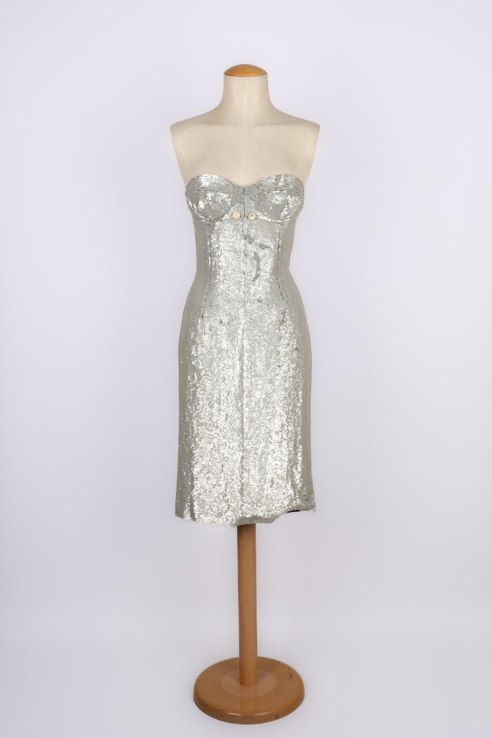 Givenchy Silvery Sequined Dress with Silvery Sequins 4
