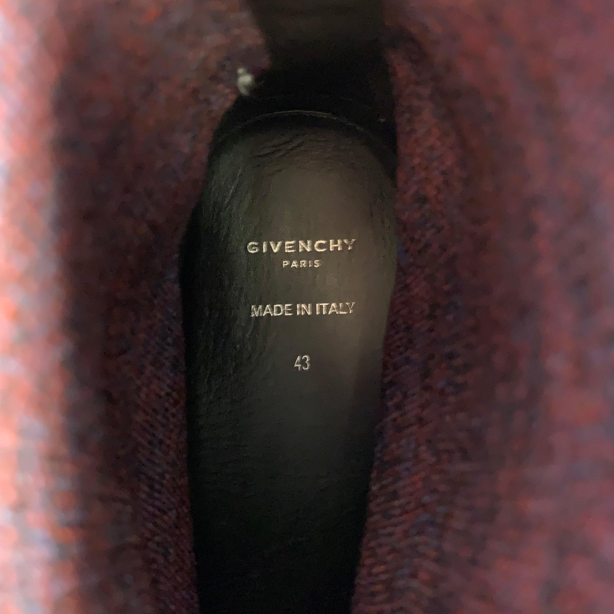 GIVENCHY Size 10 Purple White Marbled Fabric Pull On Sneakers For Sale 2