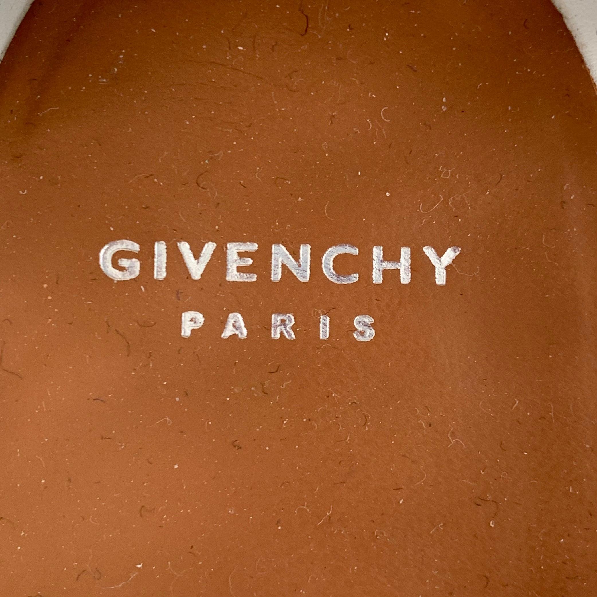 GIVENCHY Size 10 White Leather Lace Studded Derby Shoes For Sale 3
