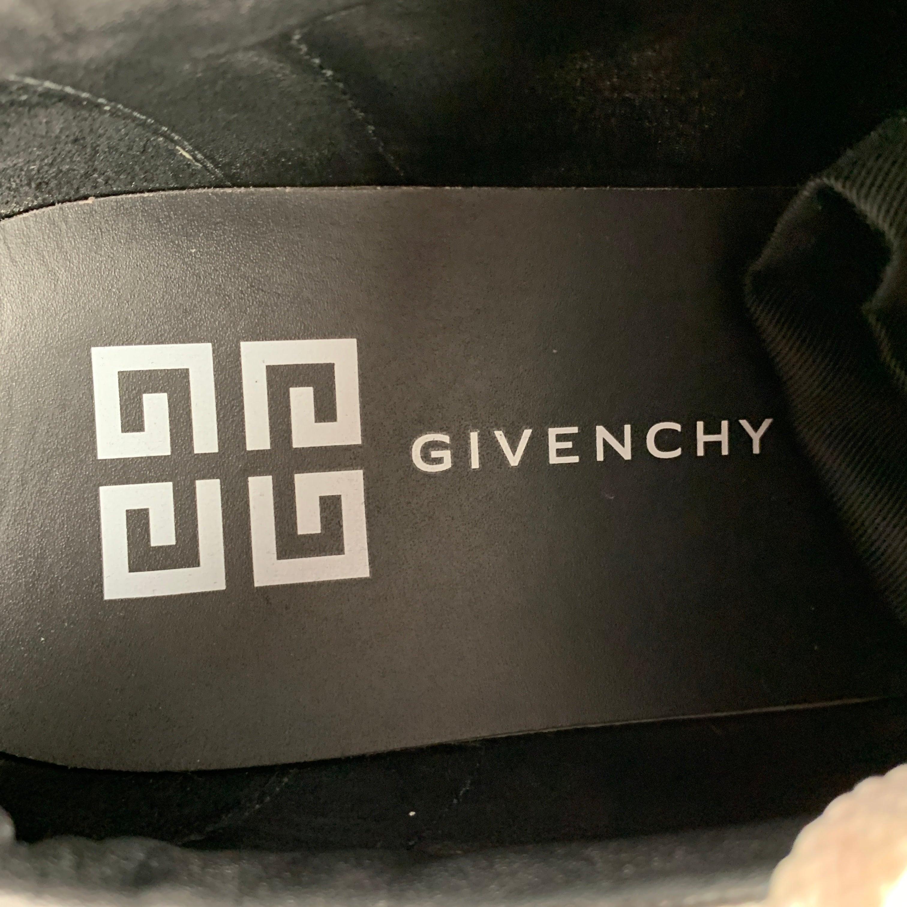 GIVENCHY Size 11 White Red & Blue Perforated Leather Sneakers For Sale 4