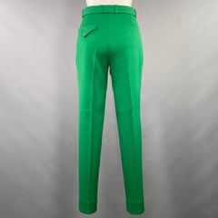 GIVENCHY Size 2 Green Polyester Wool Narrow Leg Dress Pants
