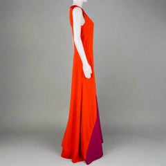 GIVENCHY Size 2 Red Purple Viscose Blend Sleeveless Gown Dress