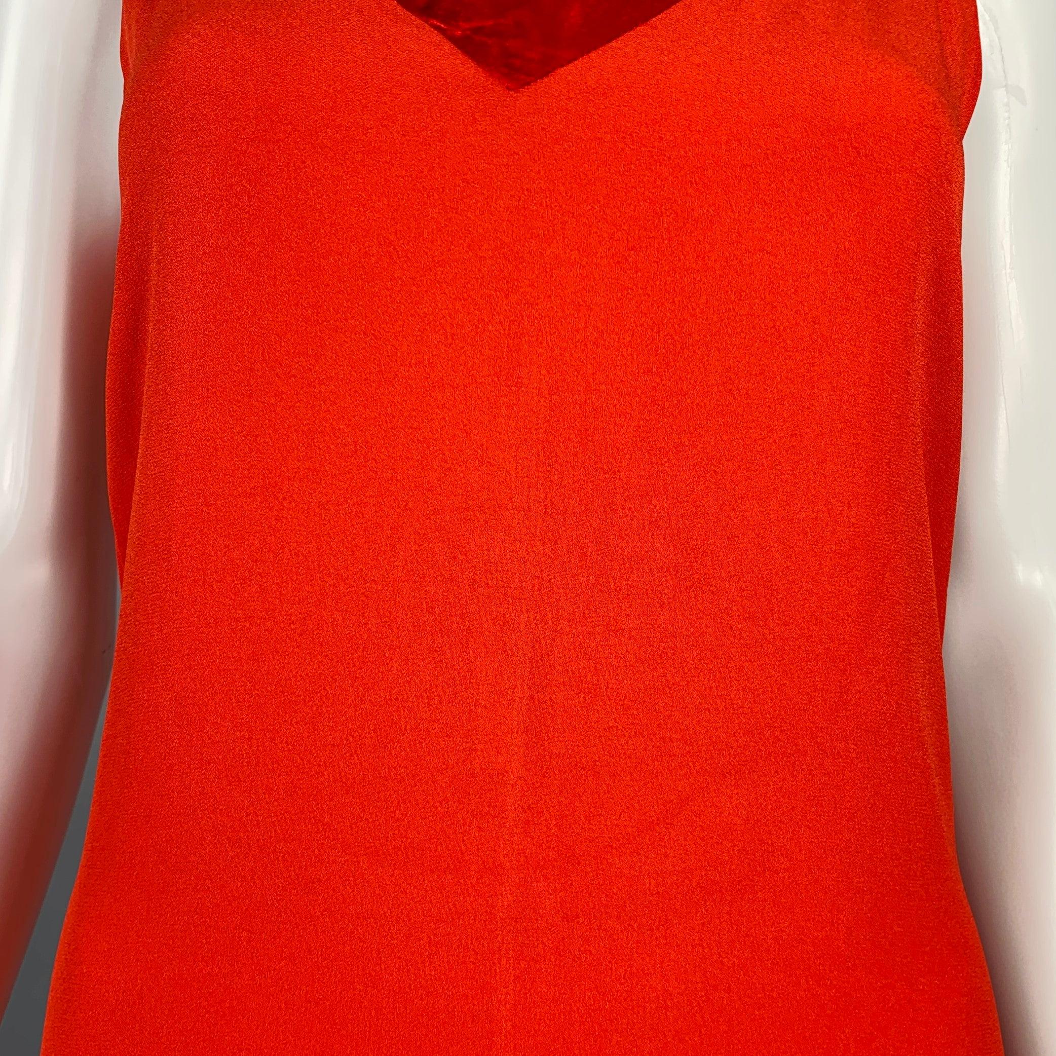 Women's GIVENCHY Size 2 Red Purple Viscose Blend Sleeveless Gown Dress For Sale