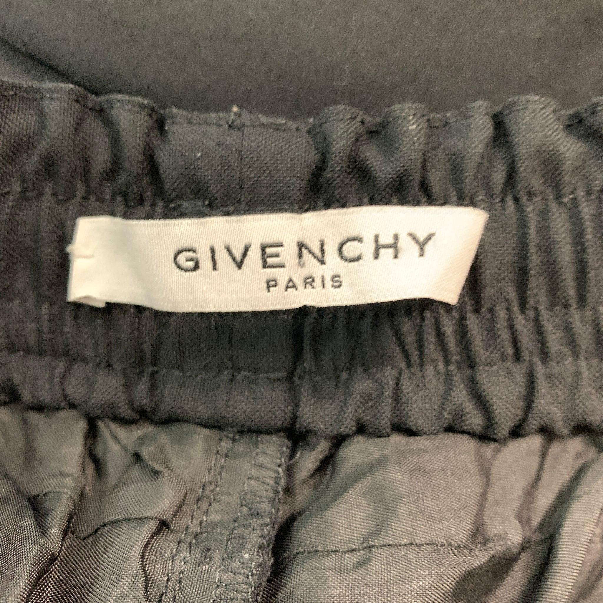 GIVENCHY Size 28 Black Grey Polyester Wool Sweatpants For Sale 2