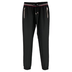 GIVENCHY Size 28 Black Grey Polyester Wool Sweatpants
