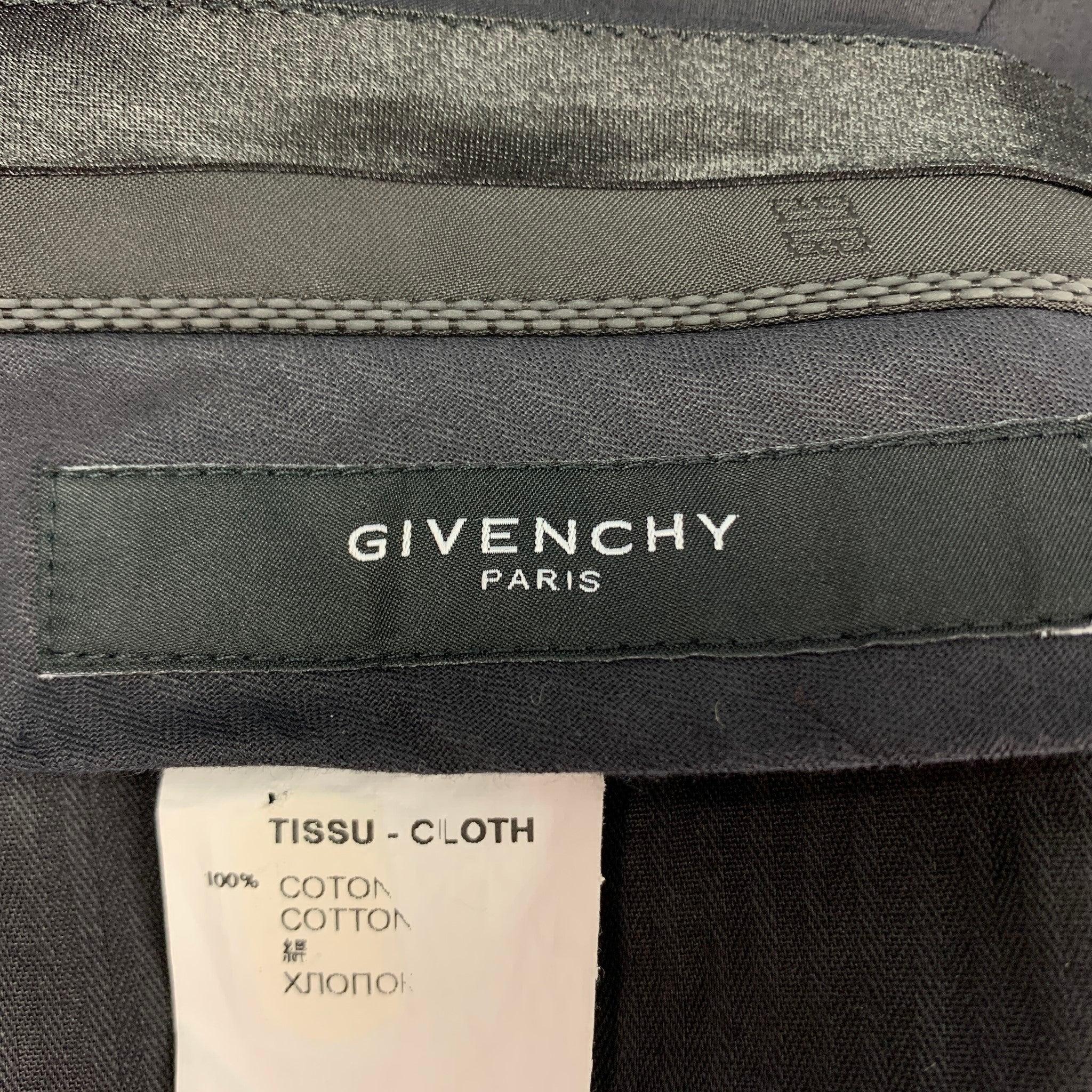 Men's GIVENCHY Size 28 Black Navy Cotton Zip Fly Dress Pants For Sale
