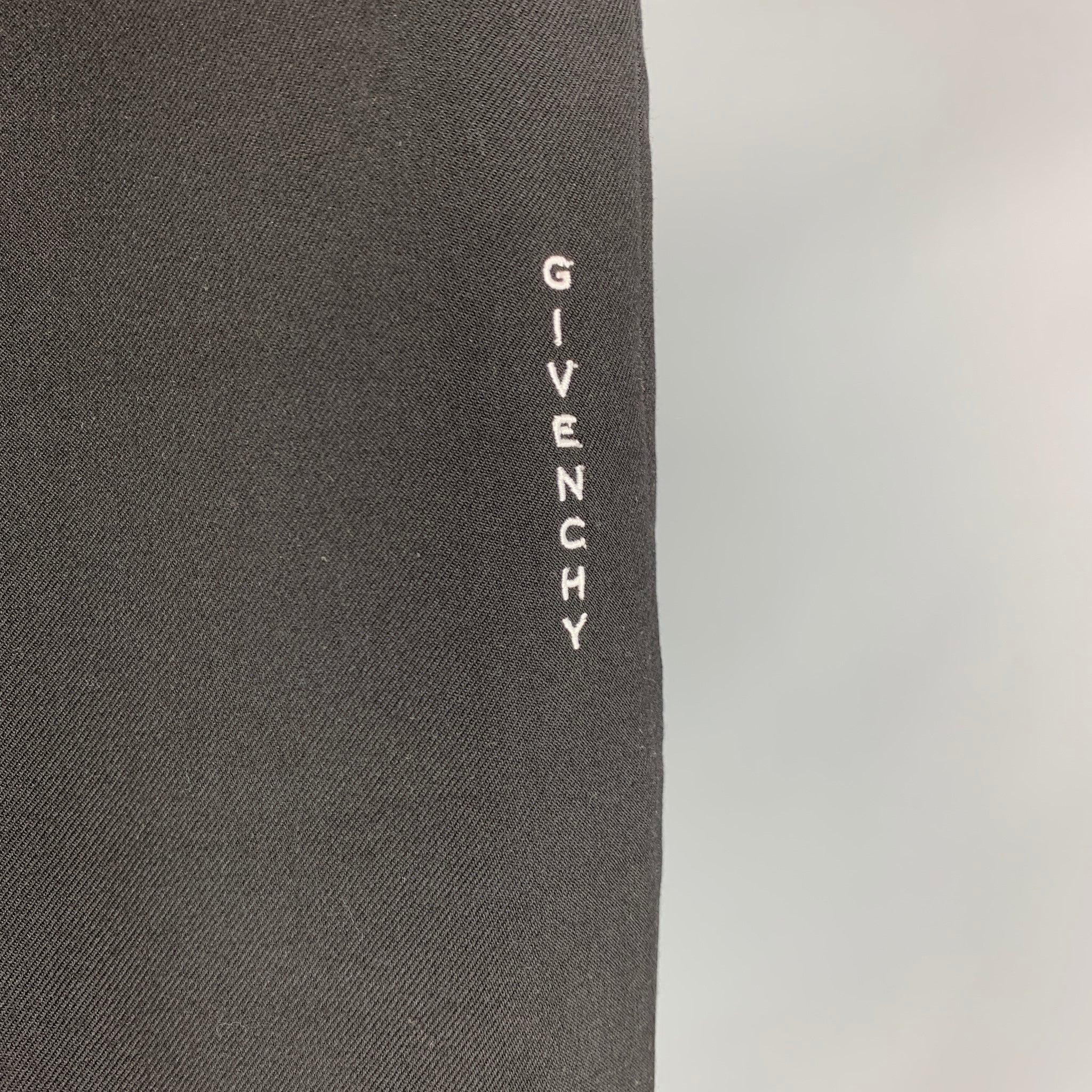 GIVENCHY Size 30 Black Wool Elastic Waistband Casual Pants In Good Condition For Sale In San Francisco, CA