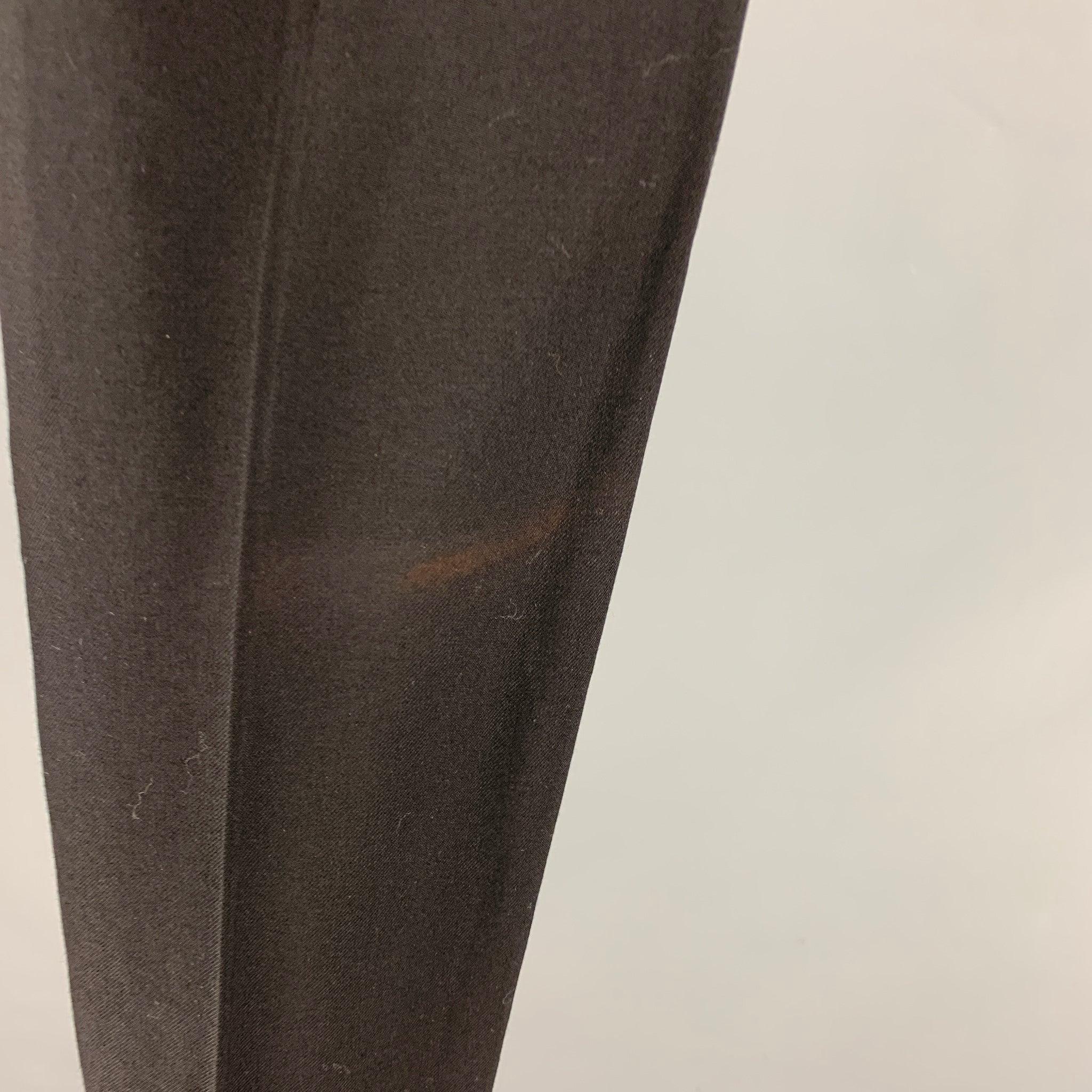 GIVENCHY Taille 30 - Pantalon casual en laine noire à ceinture élastique Pour hommes en vente