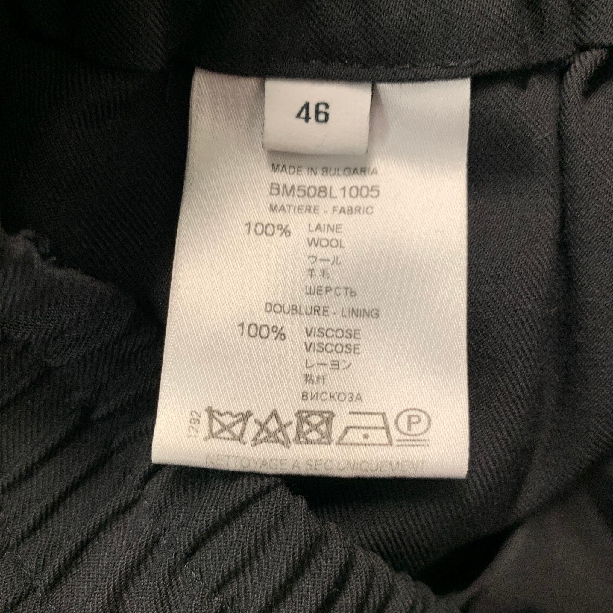 GIVENCHY Taille 30 - Pantalon casual en laine noire à ceinture élastique en vente 3