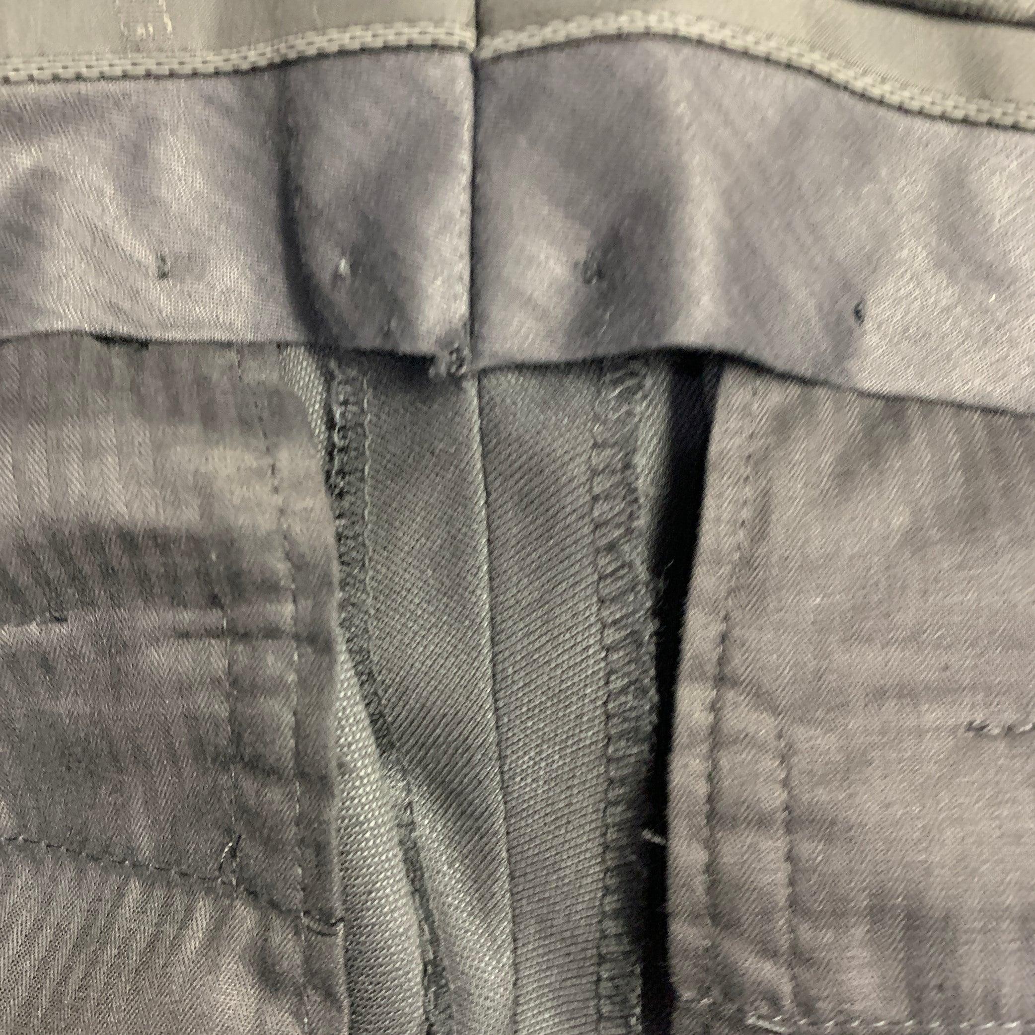 Men's GIVENCHY Size 30 Charcoal Grey Wool Tapered Zip Fly Dress Pants For Sale