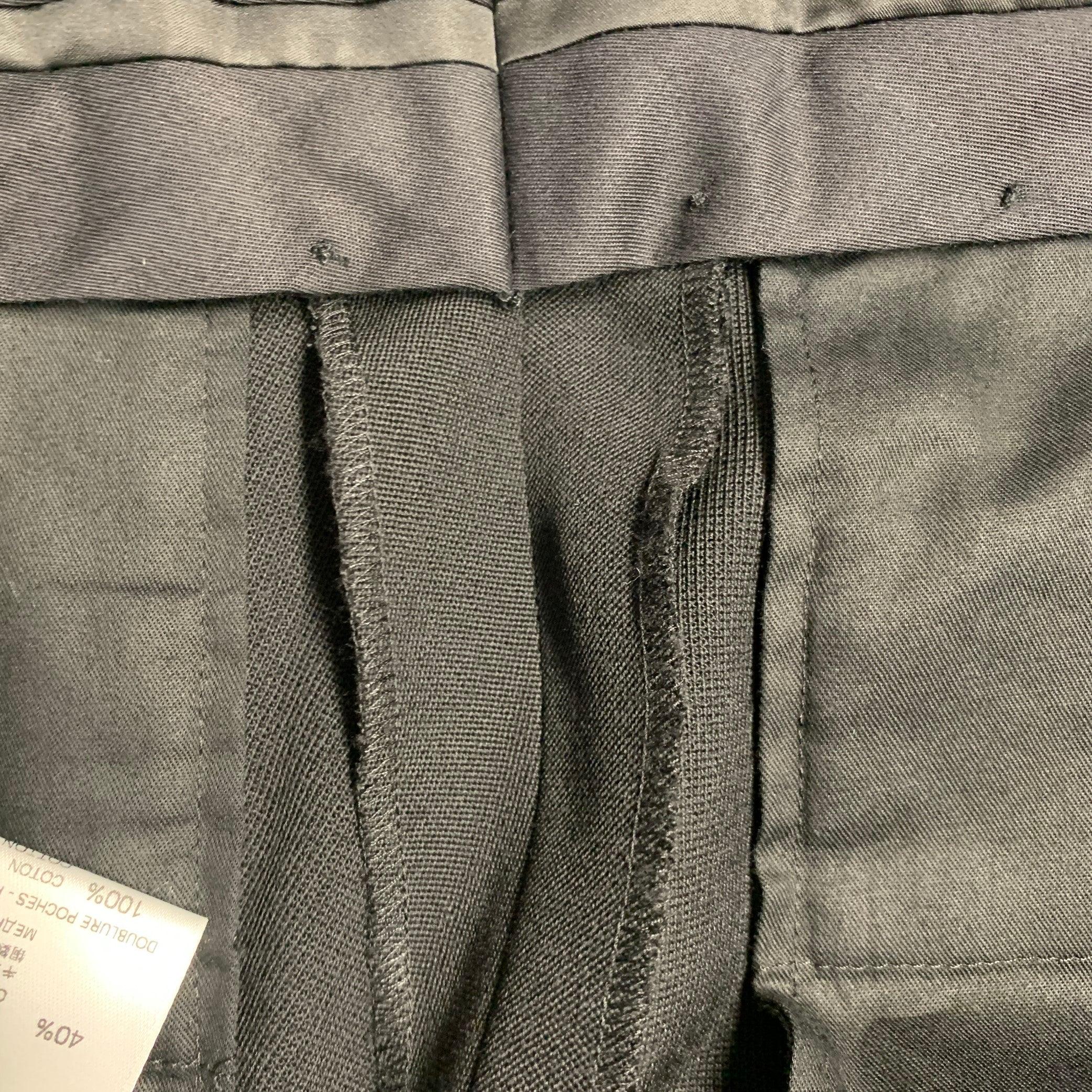 GIVENCHY Size 32 Black Wool Tapered Zip Fly Dress Pants For Sale 2