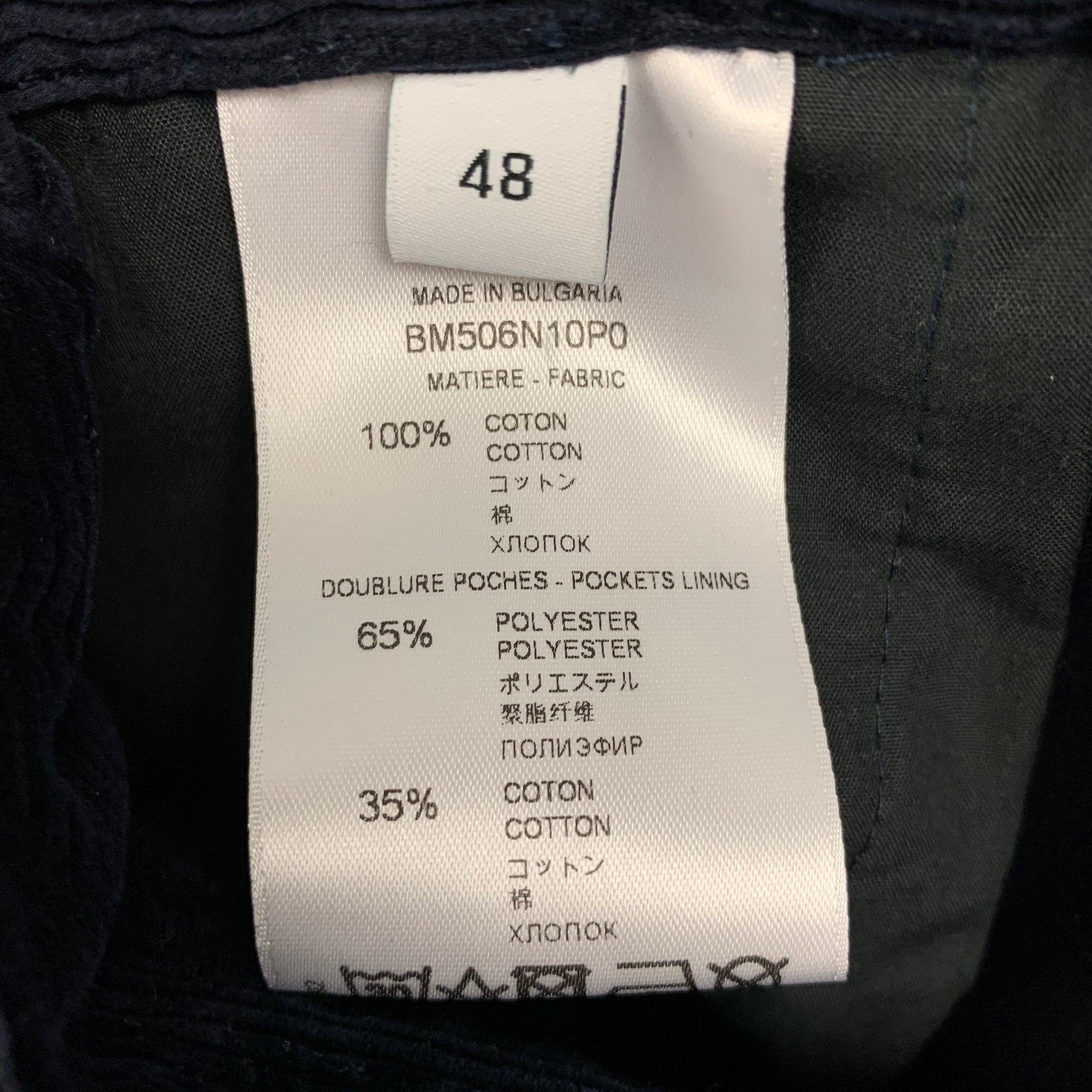 GIVENCHY - Pantalon de combat en velours côtelé bleu marine décontracté, taille 32 en vente 2