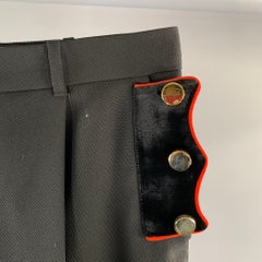 GIVENCHY Size 34 Black Red Wool Dress Pants