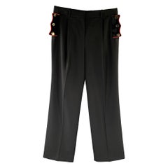 GIVENCHY Size 34 Black Red Wool Dress Pants