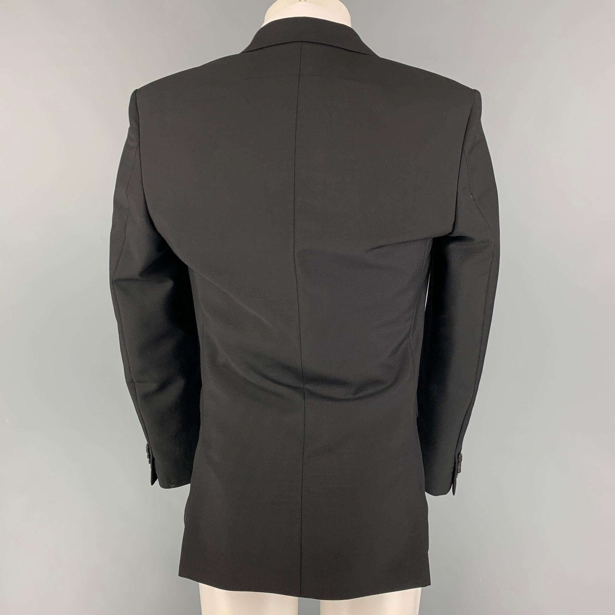 GIVENCHY Size 36 Black Wool Mohair Sport Coat In Good Condition For Sale In San Francisco, CA