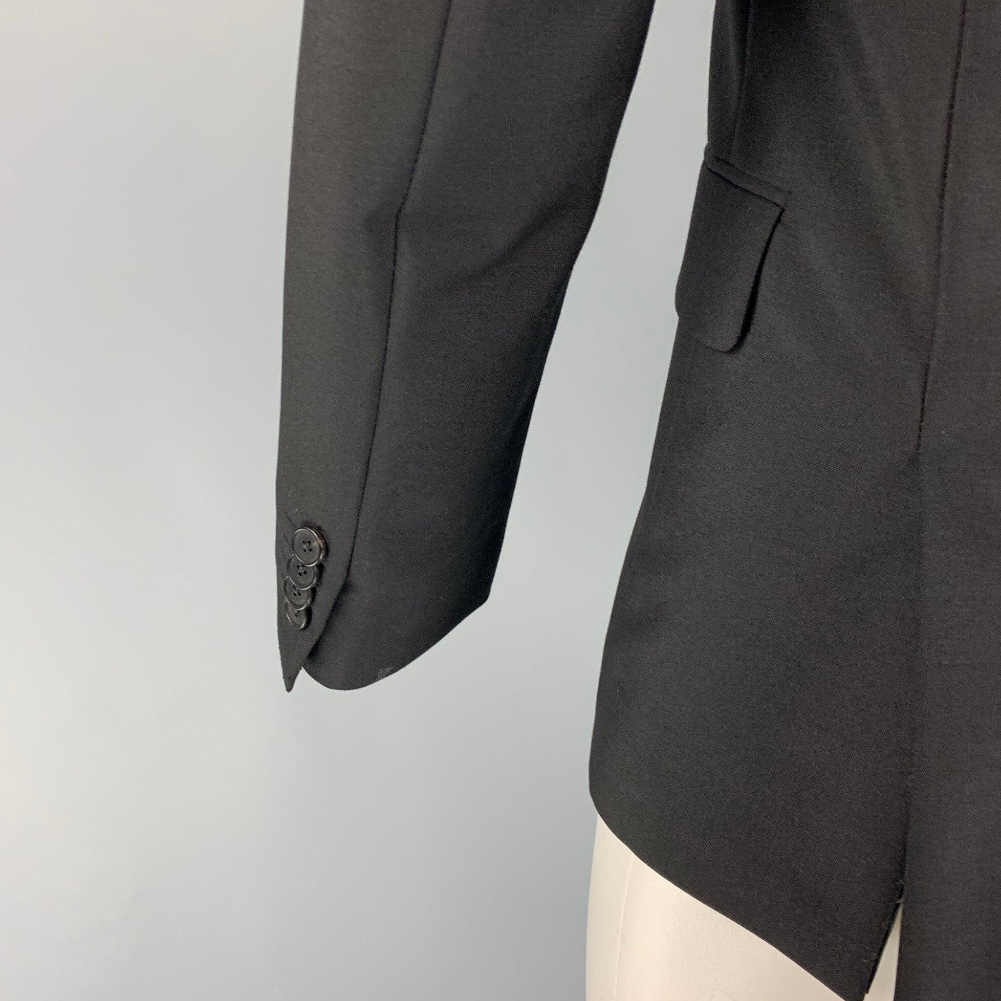 Men's GIVENCHY Size 36 Black Wool Mohair Sport Coat For Sale