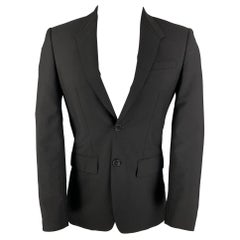 GIVENCHY Size 36 Black Wool Mohair Sport Coat