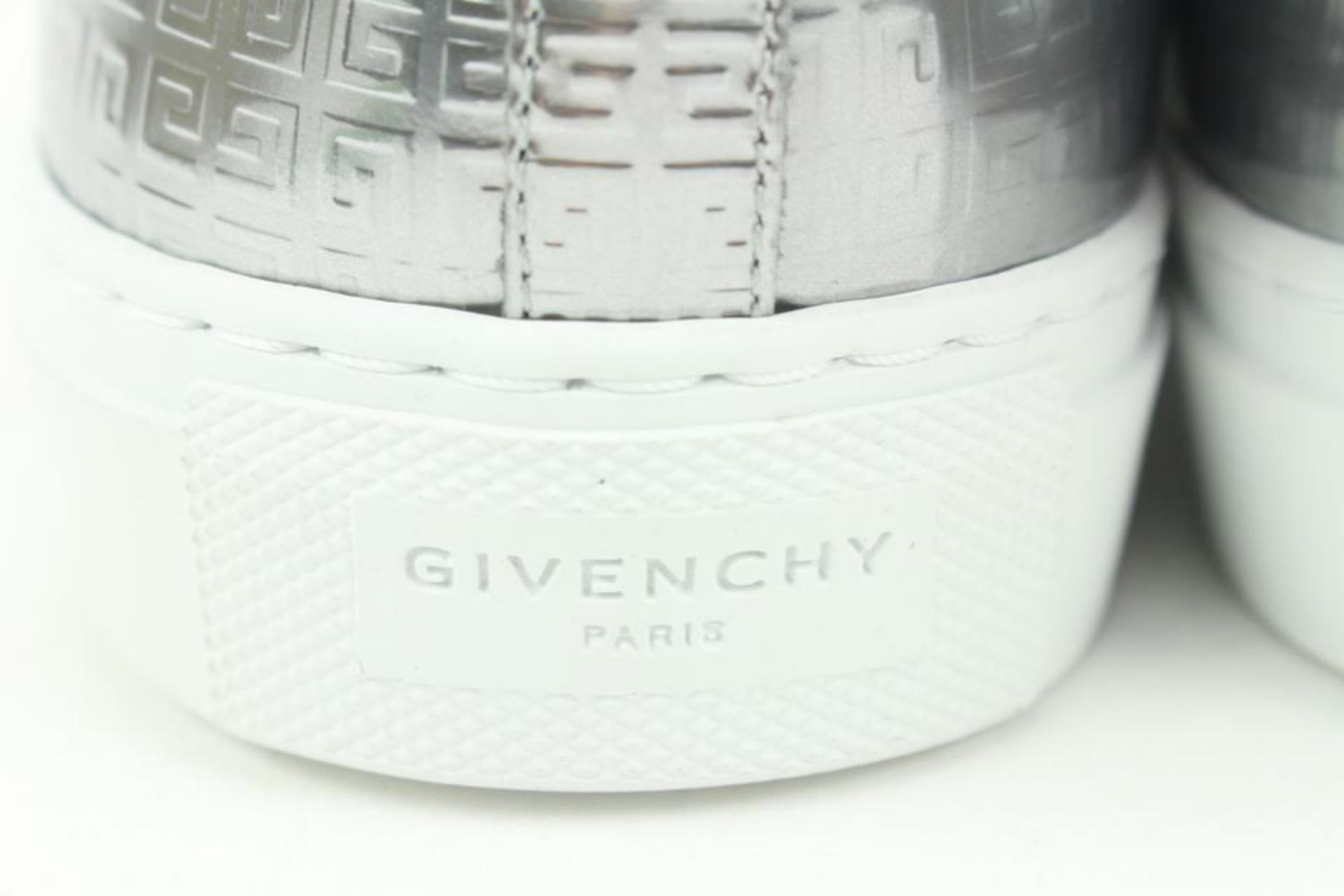 Givenchy Size 37 Women's Logo Silver Urban Street Sneaker 114gi4 For Sale 8