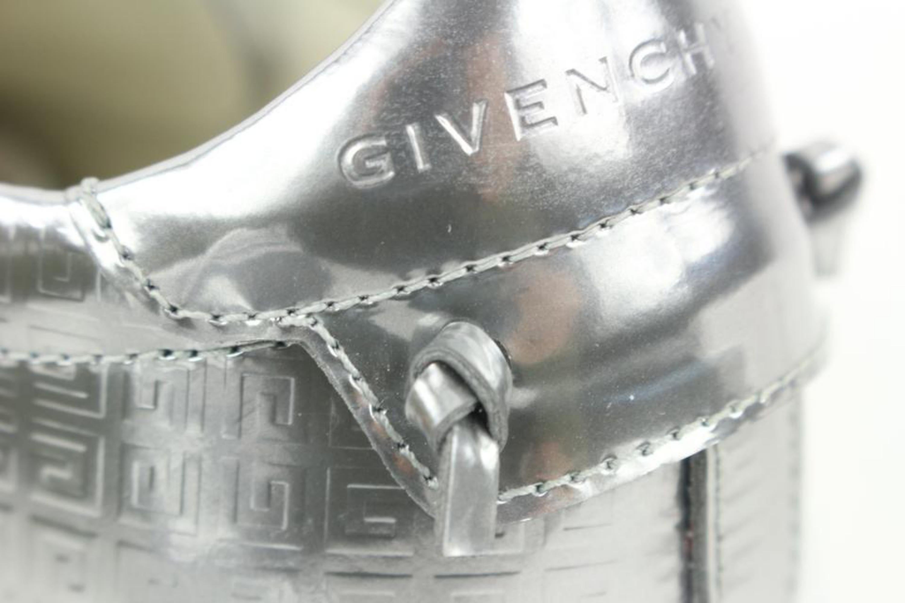 Givenchy Size 37 Women's Logo Silver Urban Street Sneaker 114gi4 For Sale 9