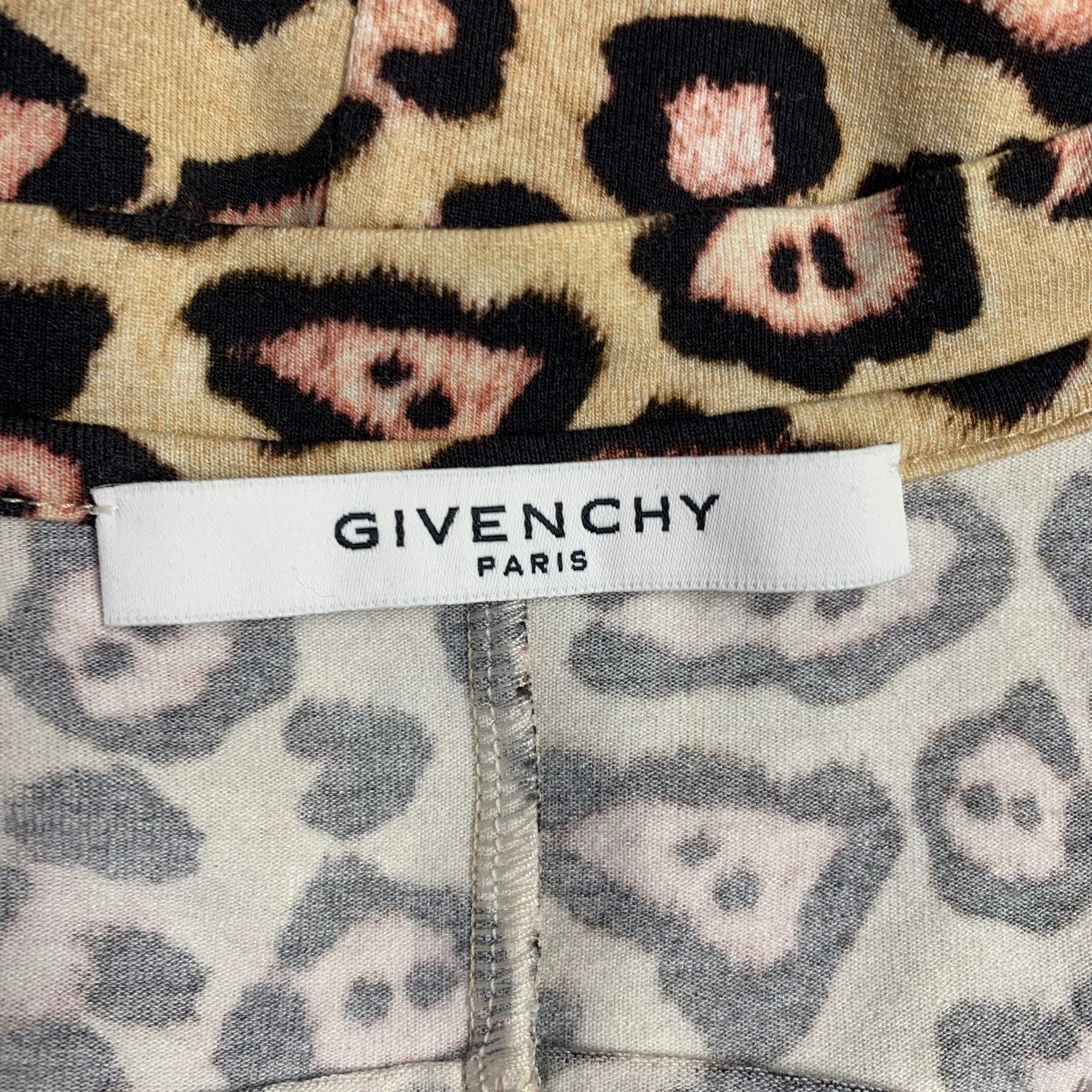 GIVENCHY Taglia 4 Top casual con scollo a V in misto viscosa beige e marrone In condizioni ottime in vendita a San Francisco, CA