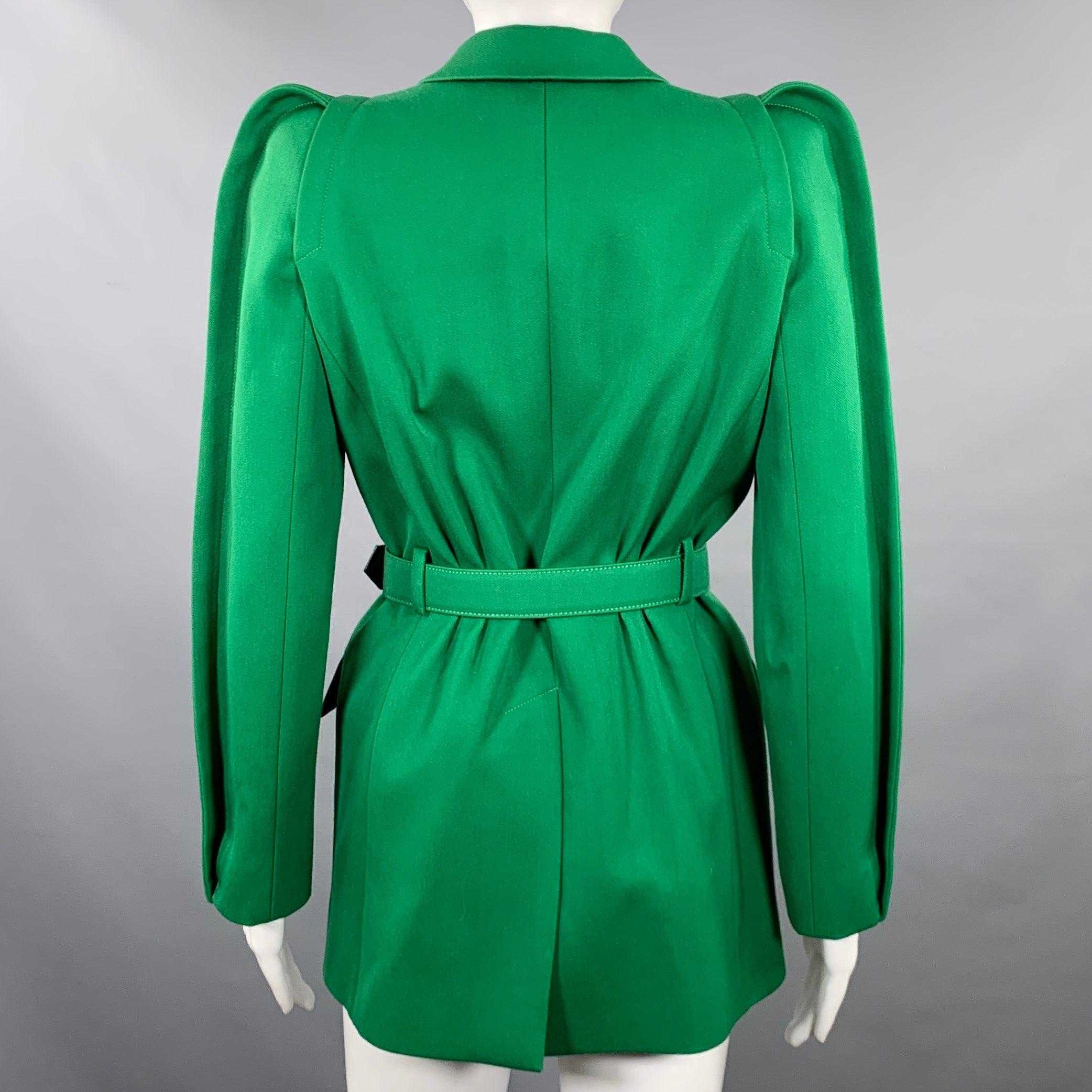 GIVENCHY Veste ceinturée croisée vert polyester laine taille 4 Pour femmes en vente