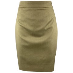FENDI Size M Taupe Heathered Wool Blend Tiered Ruffle Skirt at 1stDibs