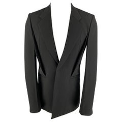 GIVENCHY Cappotto sportivo nero con risvolto a tacche taglia 40