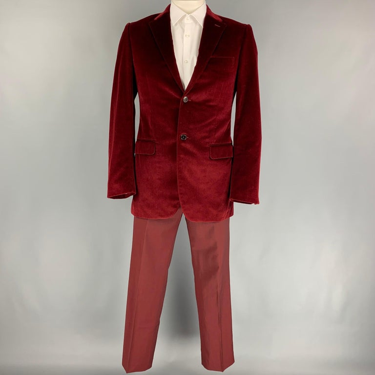 Burgundy Notch Lapel Suit 102347