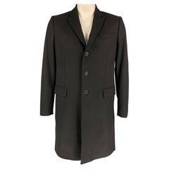 GIVENCHY Size 42 Black Wool Blend Notch Lapel Coat