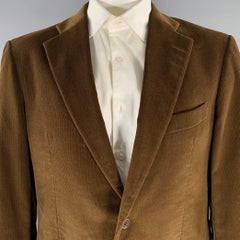 GIVENCHY Size 46 Brown Corduroy Cotton Notch Lapel Sport Coat