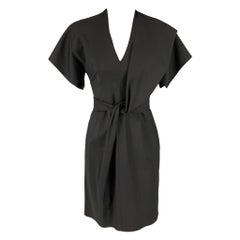 GIVENCHY Vestito a maniche corte in lana vergine nera taglia 6