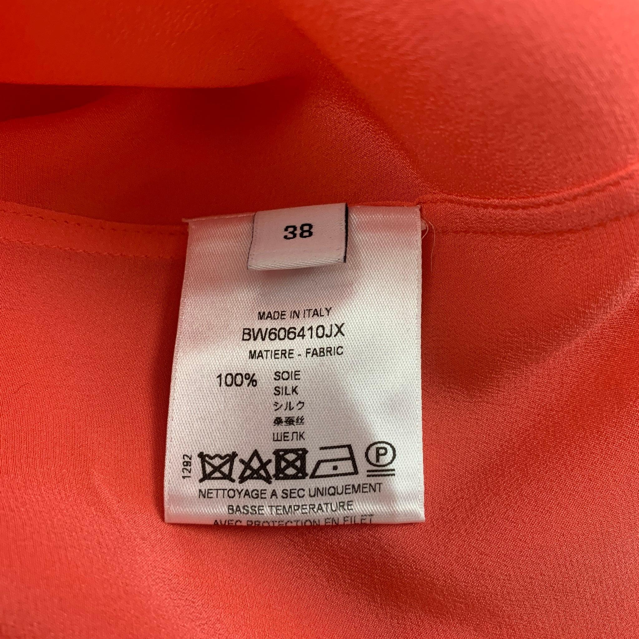 Women's GIVENCHY Size 6 Coral Silk Sleeveless Casual Top For Sale