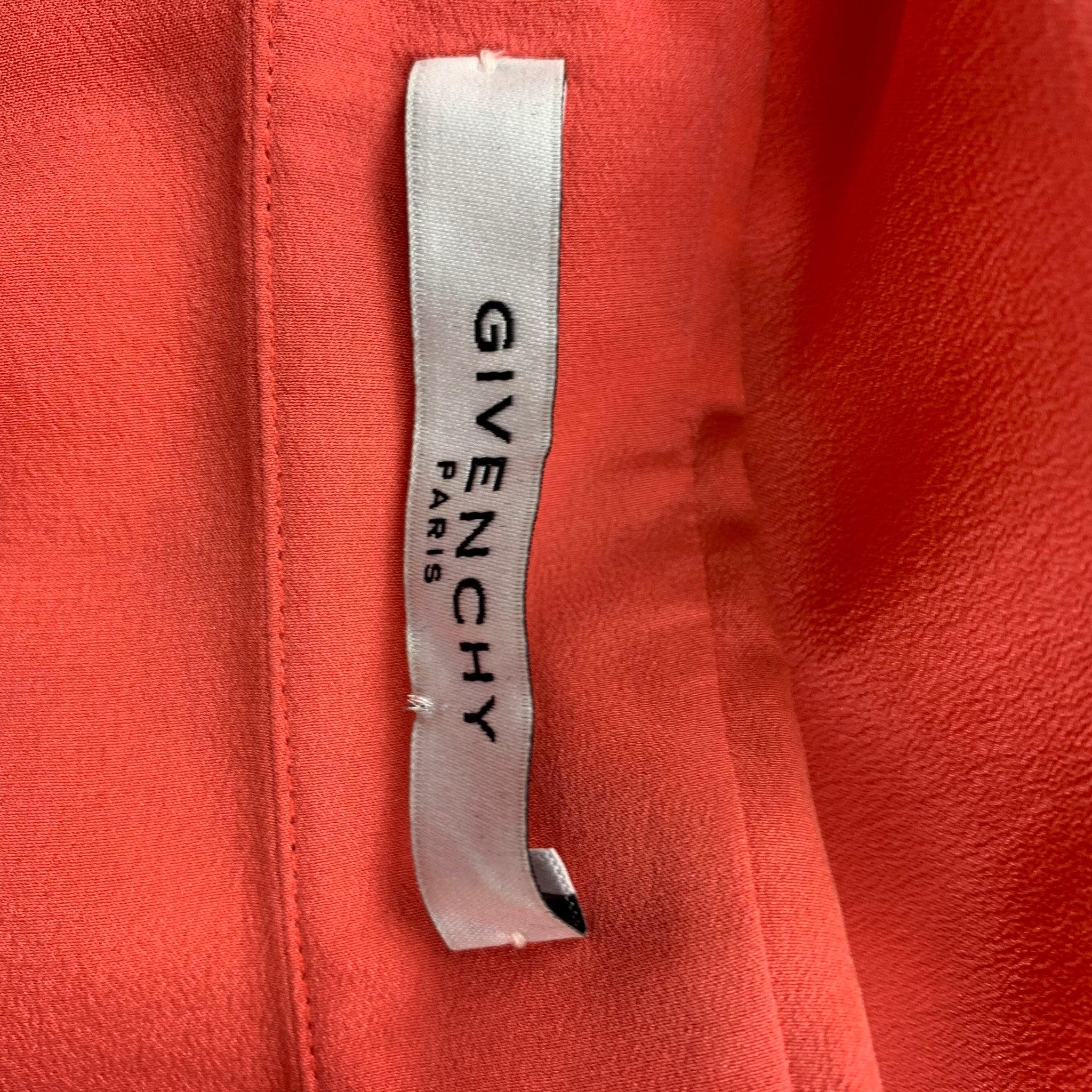 GIVENCHY Size 6 Coral Silk Sleeveless Casual Top For Sale 1