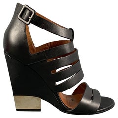 GIVENCHY Sandalias de cuña metálicas negras talla 6.5