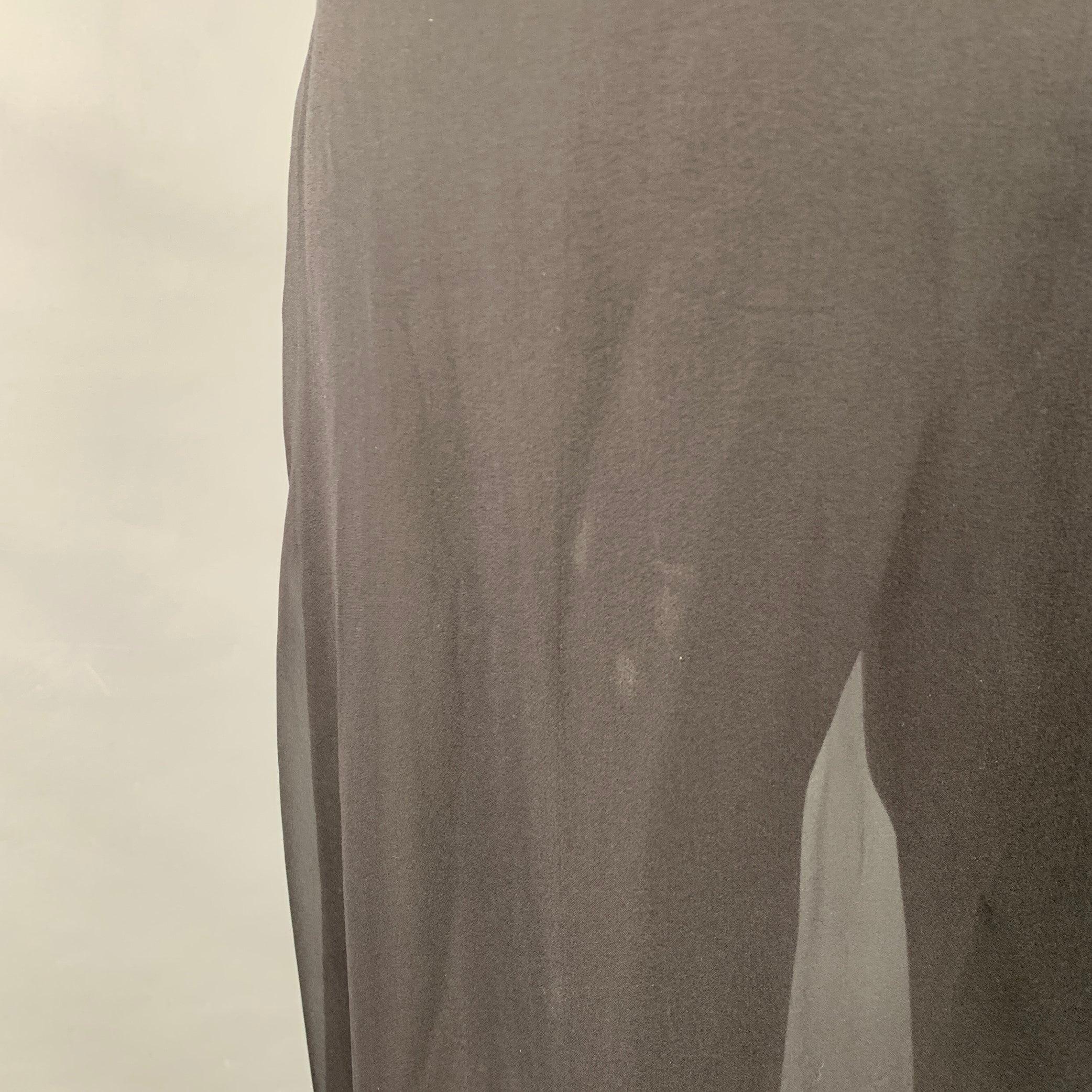 Nero GIVENCHY Taglia 8 Pantaloni a doppio strato in seta misto acetato nero in vendita