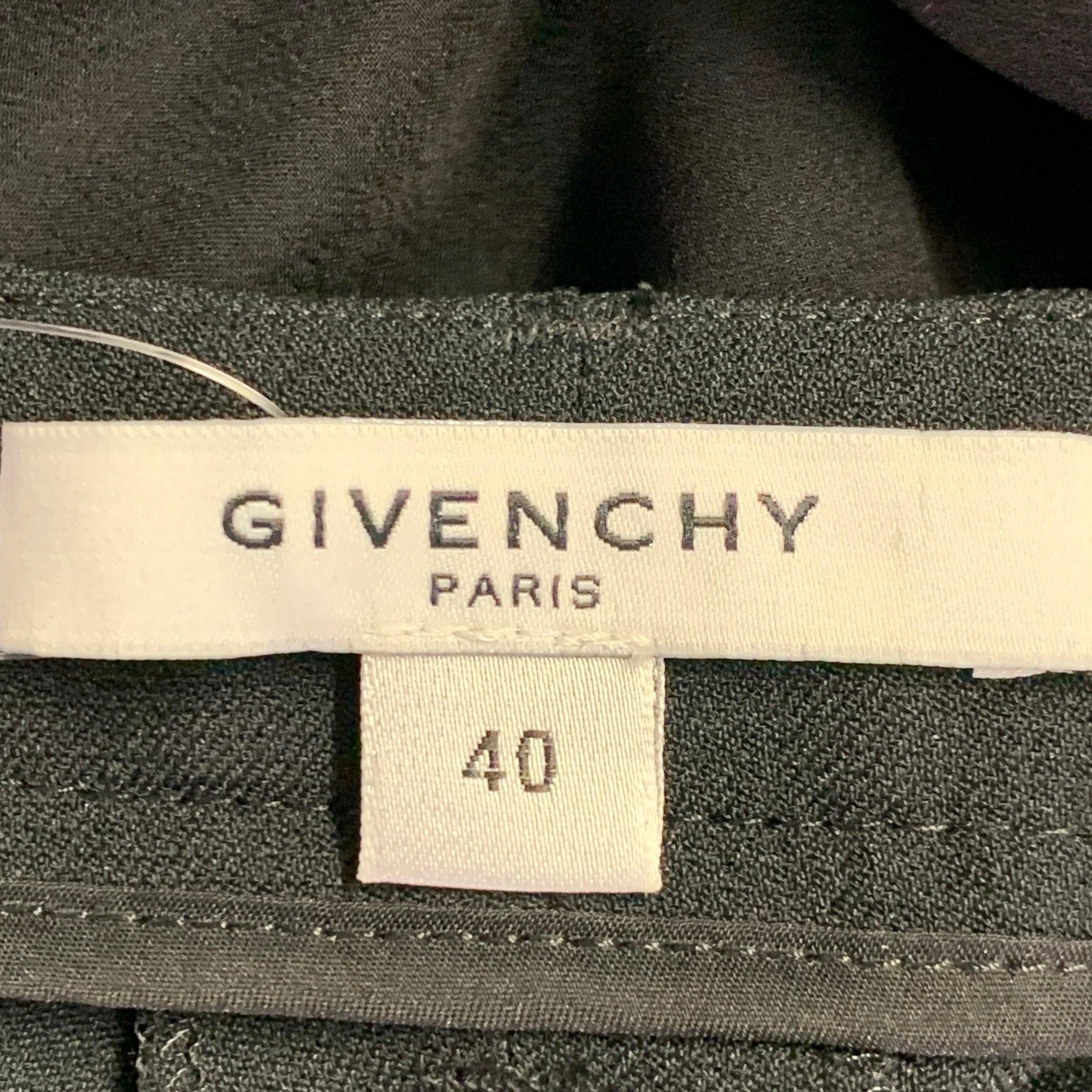 GIVENCHY Taglia 8 Pantaloni a doppio strato in seta misto acetato nero in vendita 1