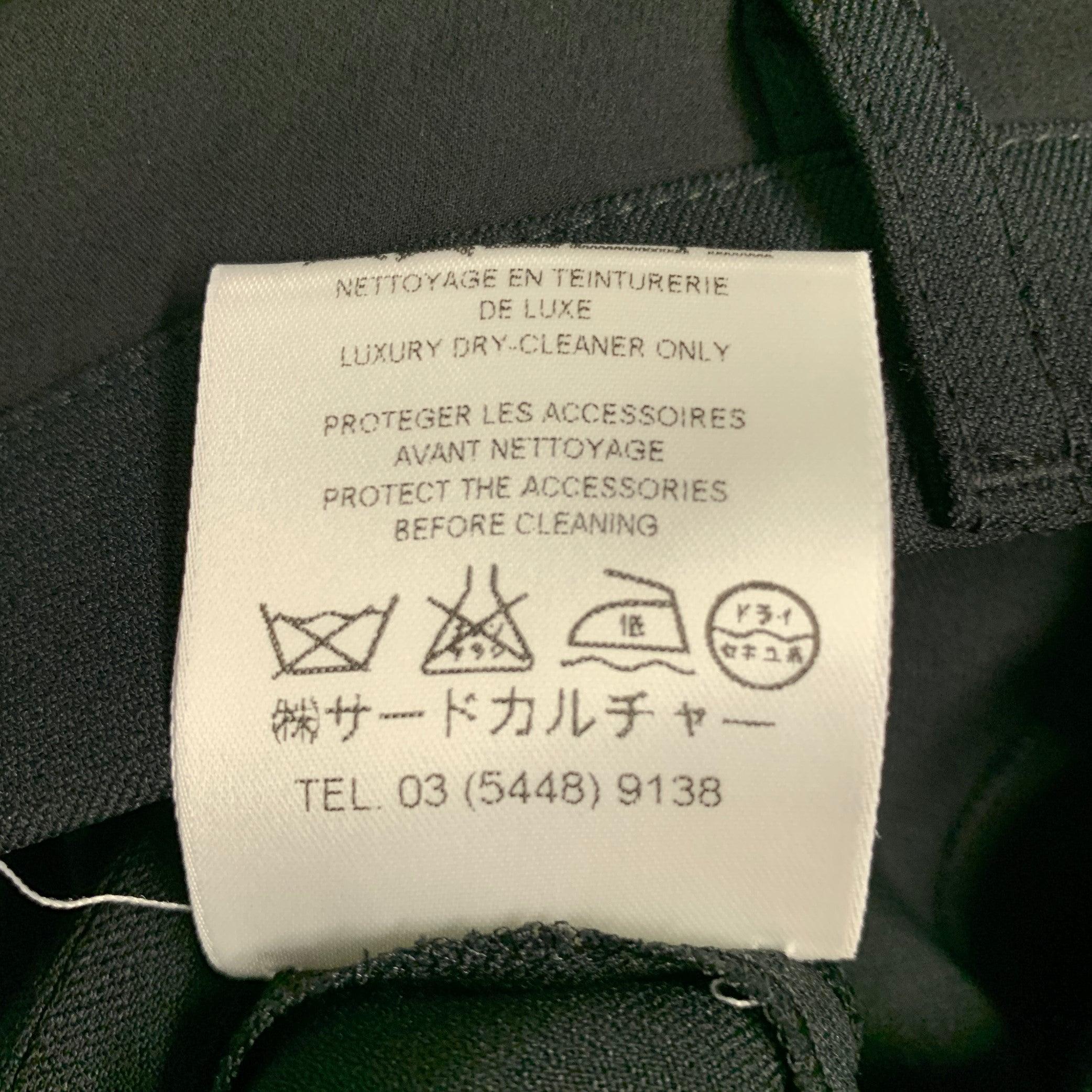 GIVENCHY Taglia 8 Pantaloni a doppio strato in seta misto acetato nero in vendita 3