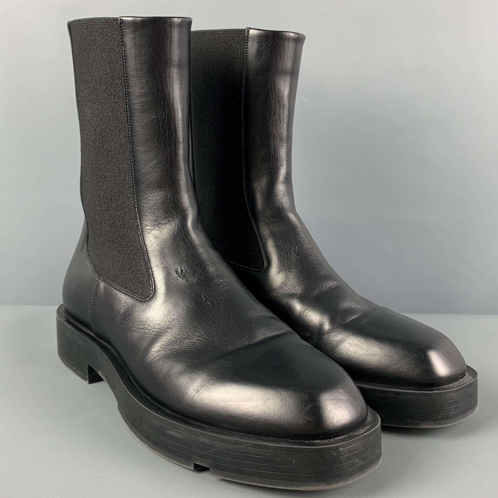 GIVENCHY Size 8 Black Leather Chelsea Boots In Good Condition For Sale In San Francisco, CA