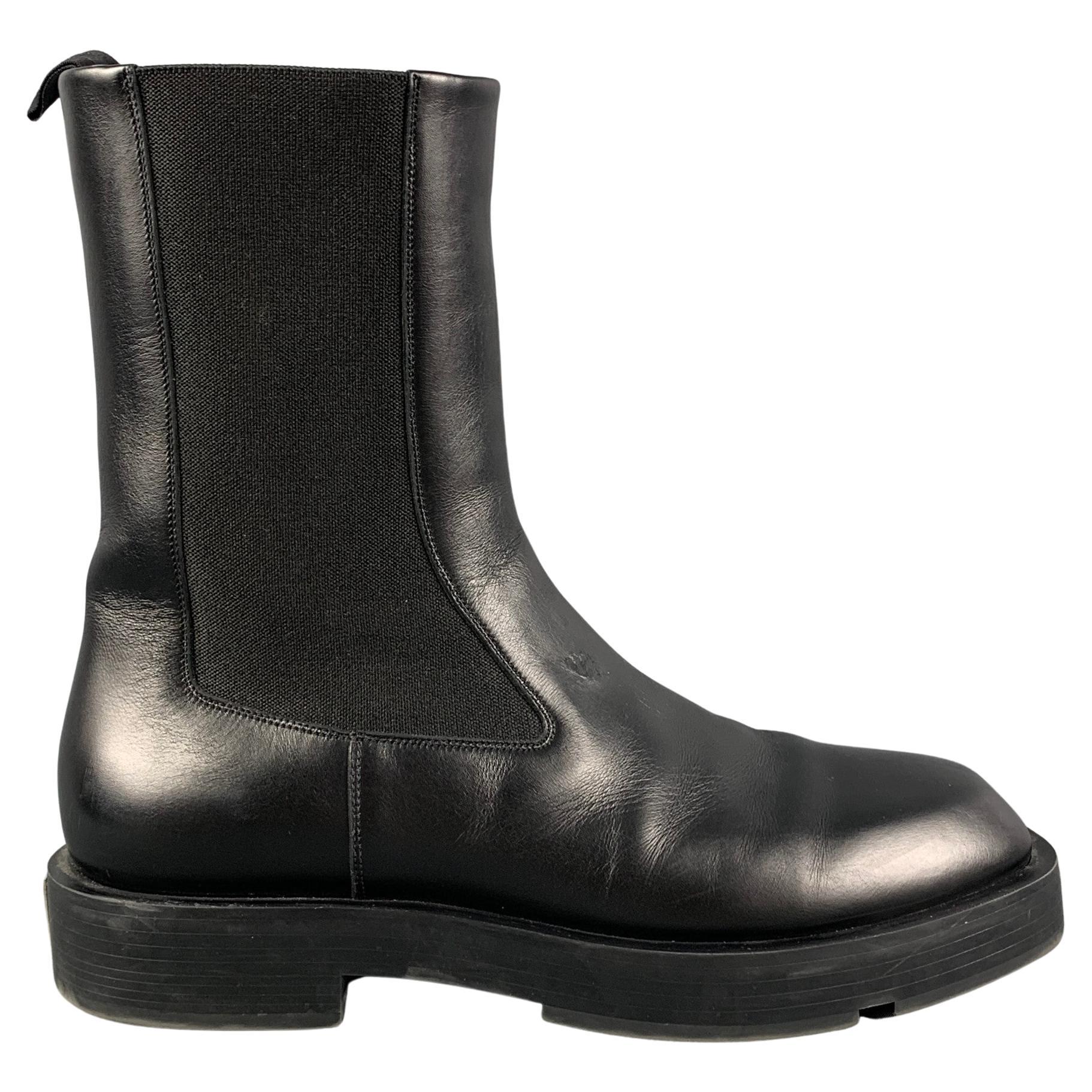 GIVENCHY Size 8 Black Leather Chelsea Boots
