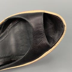 GIVENCHY Size 8 Black & Pink Leather Peep Toe Pumps