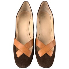 GIVENCHY Size 9.5 Brown & Cognac Suede Criss-Cross Pumps