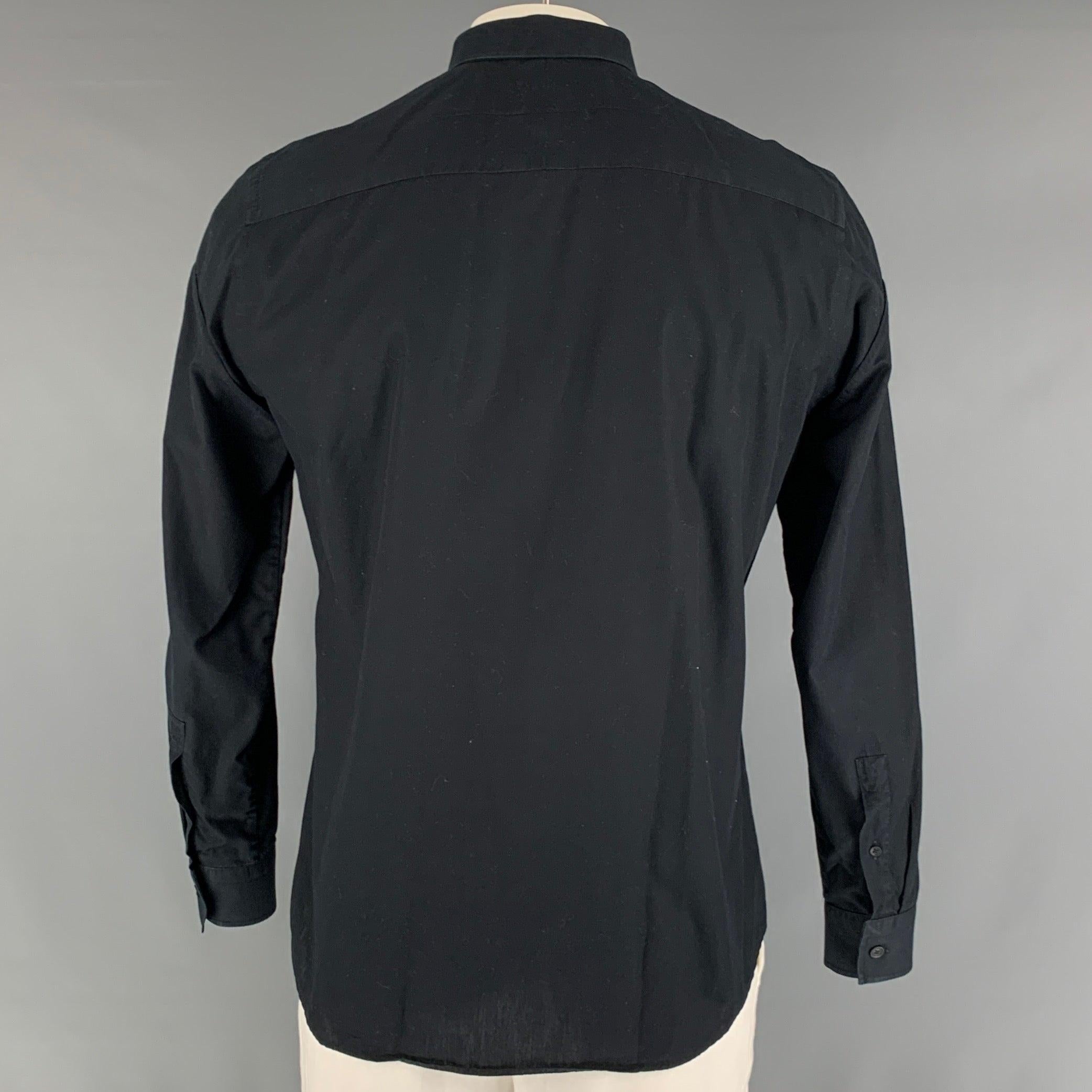 GIVENCHY Size L Black Cotton Long Sleeve Shirt In Good Condition For Sale In San Francisco, CA