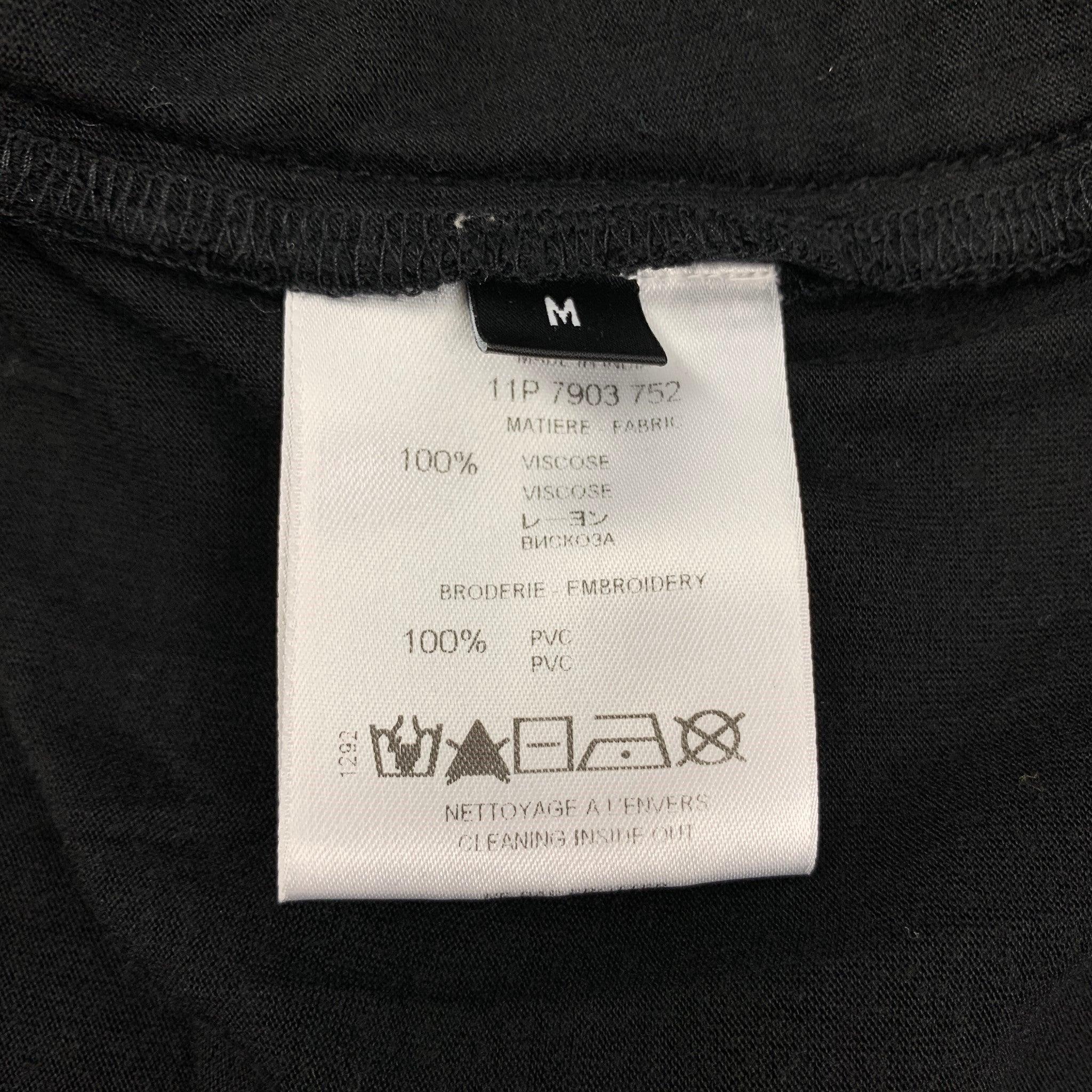 Women's GIVENCHY Size M Black Viscose Applique Crew-Neck T-Shirt For Sale