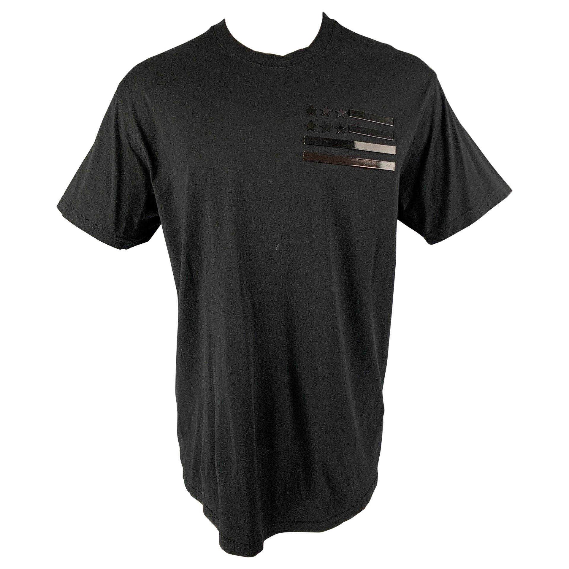 T-shirt GIVENCHY surdimensionné en coton avec appliques noires, taille S