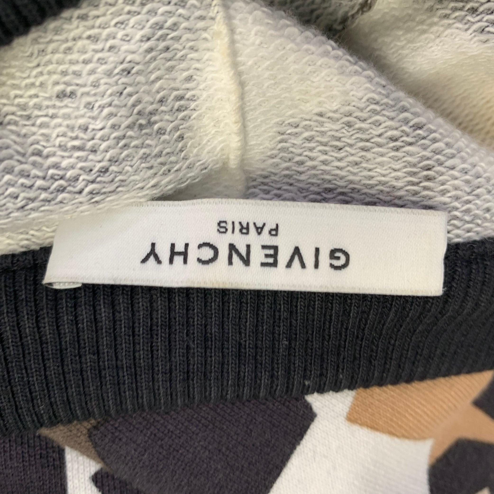 GIVENCHY Taille S Noir Marron Crème Coton Géométrique Col ras du cou Pullover en vente 2