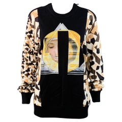 GIVENCHY - Pullover girocollo in cotone geometrico taglia S nero marrone crema