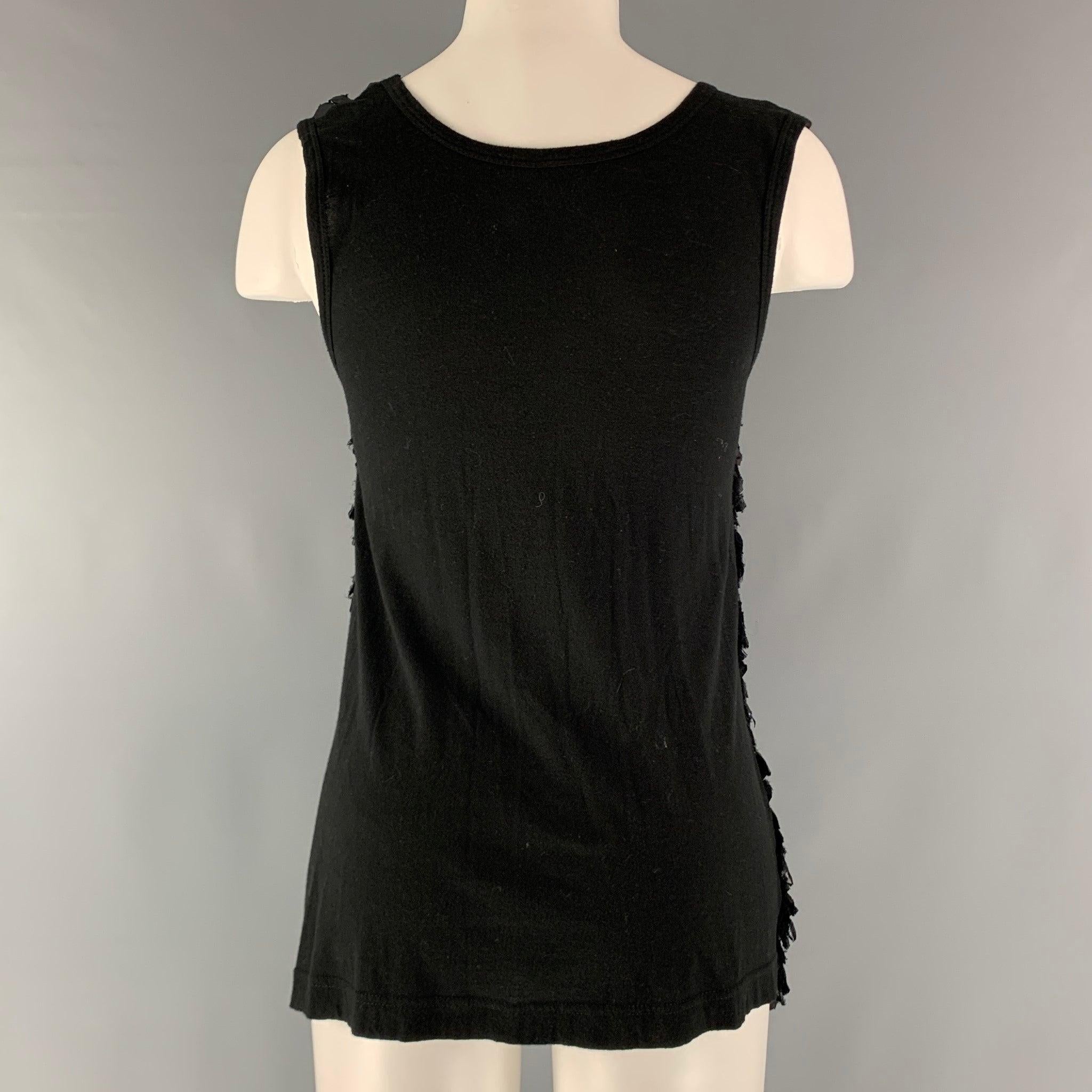 Women's GIVENCHY Size S Black Ruffled Tank Casual Top For Sale