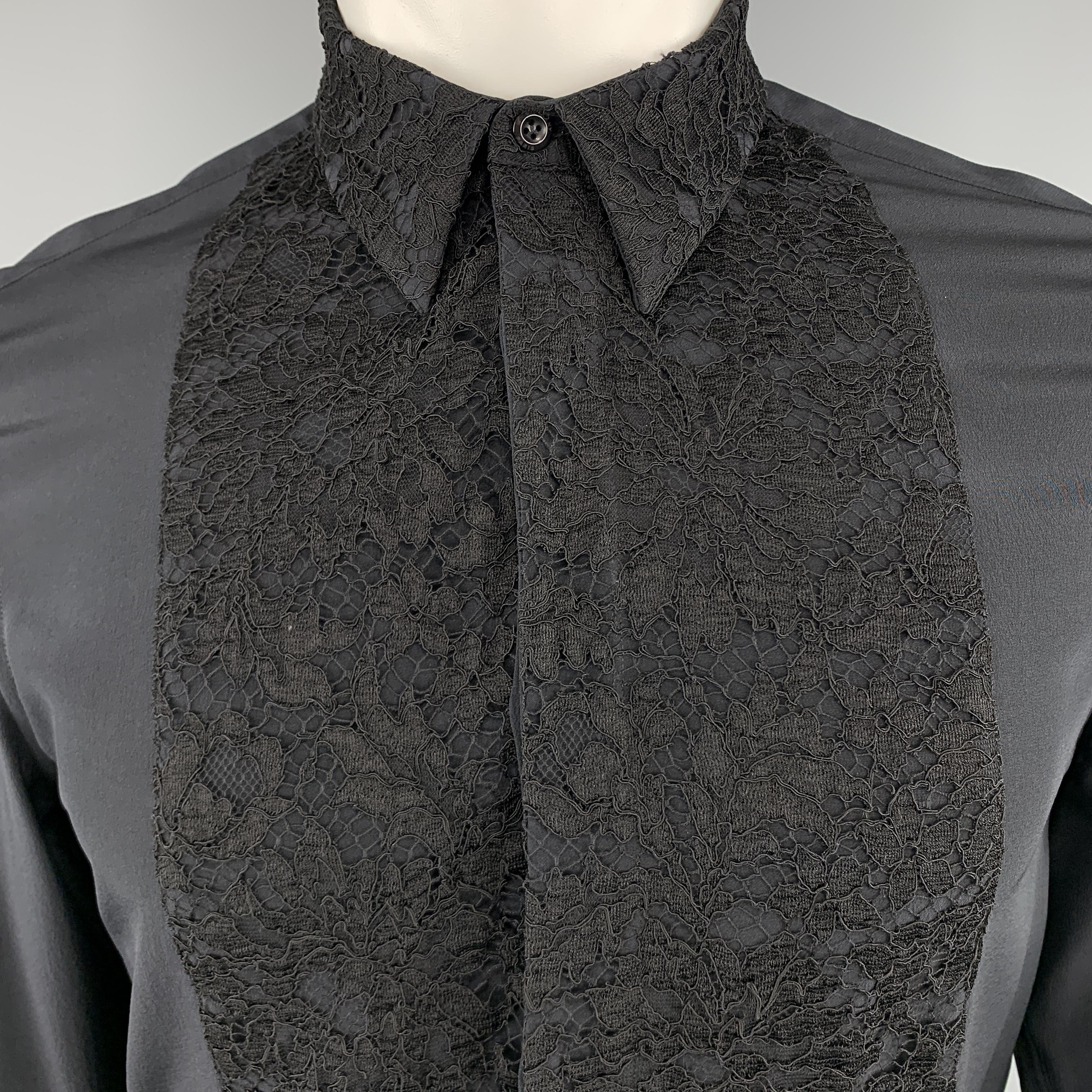 black silk tuxedo shirt