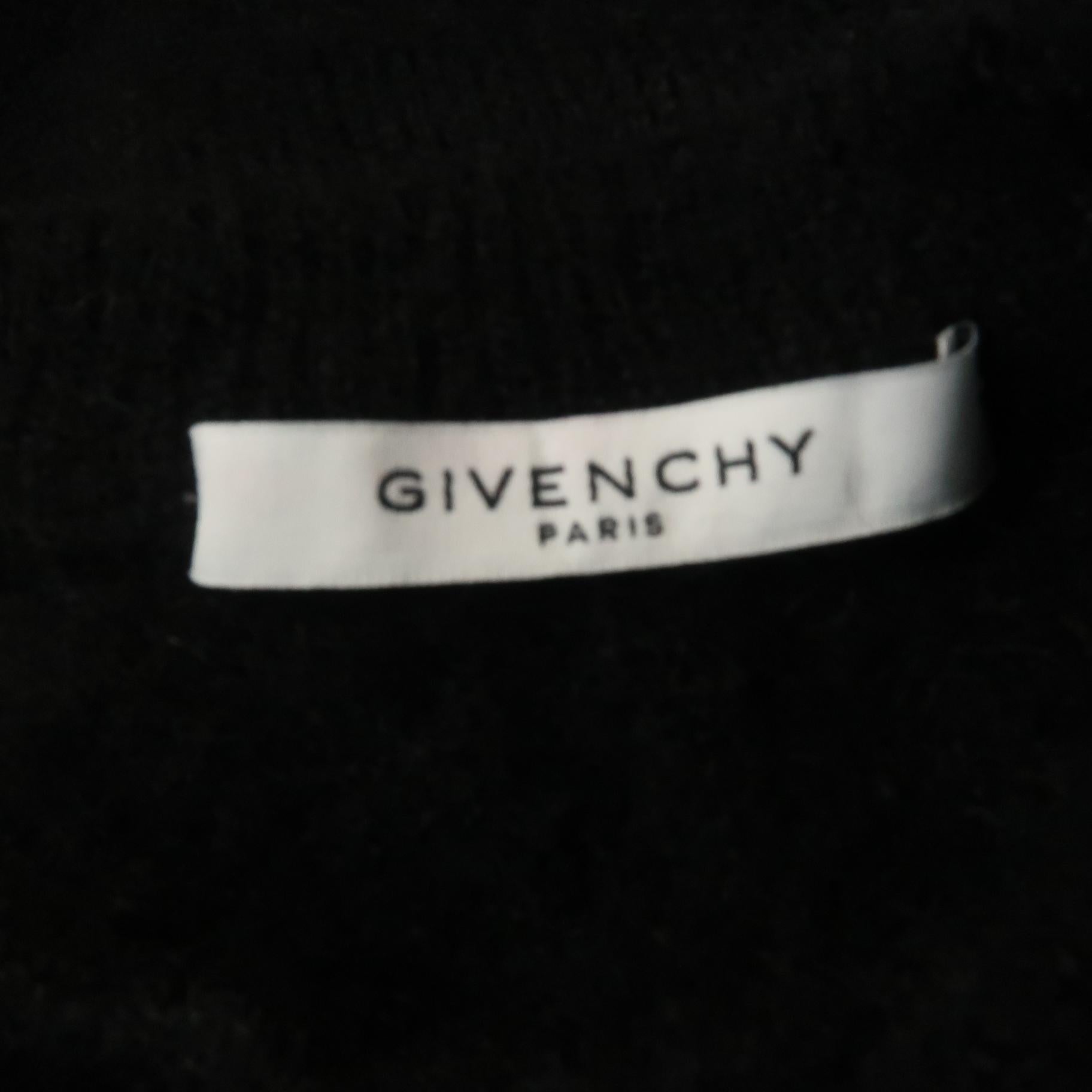 GIVENCHY Size S Black Snake print Mohair Blend Ribbed Collar Sweater 1